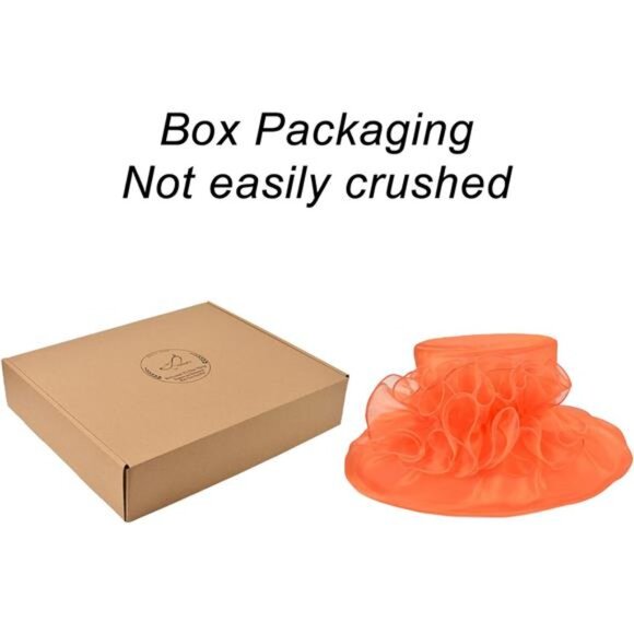 Derby Hats for Women, Classy Organza Sun Hat, Orange main image 5